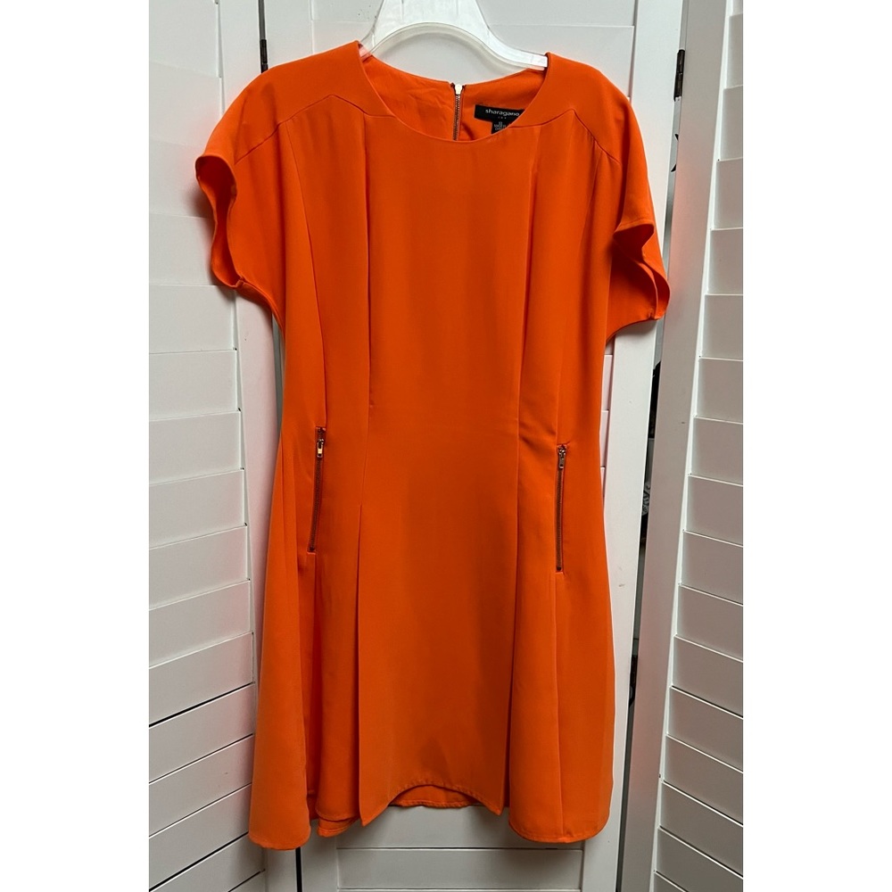 DRESS by SHARAGANO SIZE 10 ORANGE